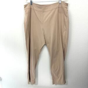 Coldwater Creek Womens Stretch Pants Size 22W Pull On Straight Leg Tan Brown